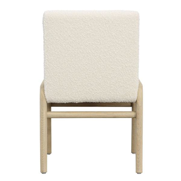 Dovetail Frazer Dining Chair Boucle Upholstery and Ash Wood - Ivory and Light Warm Wash 