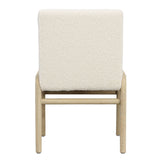 Dovetail Frazer Dining Chair Boucle Upholstery and Ash Wood - Ivory and Light Warm Wash 