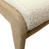 Dovetail Frazer Dining Chair Boucle Upholstery and Ash Wood - Ivory and Light Warm Wash 