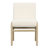 Dovetail Frazer Dining Chair Boucle Upholstery and Ash Wood - Ivory and Light Warm Wash 