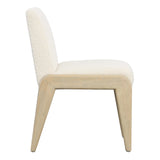 Dovetail Frazer Dining Chair Boucle Upholstery and Ash Wood - Ivory and Light Warm Wash 