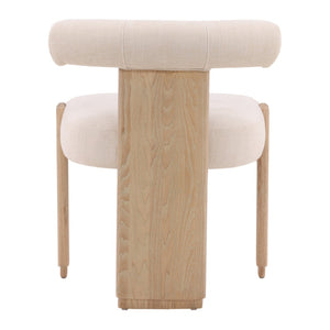 Karina Living Gwyneth Dining Chair in Cream - Elegant Two-Tone Basketweave Fabric with Durable Wood Frame Design DOV426-CREM