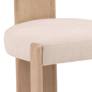 Karina Living Gwyneth Dining Chair in Cream - Elegant Two-Tone Basketweave Fabric with Durable Wood Frame Design DOV426-CREM