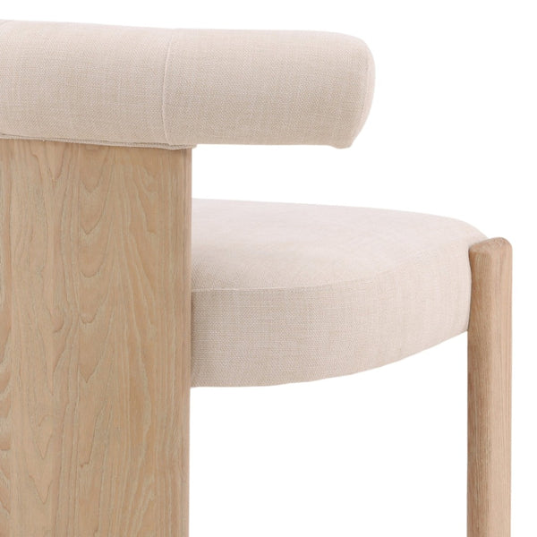 Karina Living Gwyneth Dining Chair in Cream - Elegant Two-Tone Basketweave Fabric with Durable Wood Frame Design DOV426-CREM