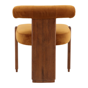 Karina Living Gwyneth Dining Chair in Hudson Ginger - Luxurious Velvet, Durable Rubberwood, Perfect for Any Space DOV426-GING