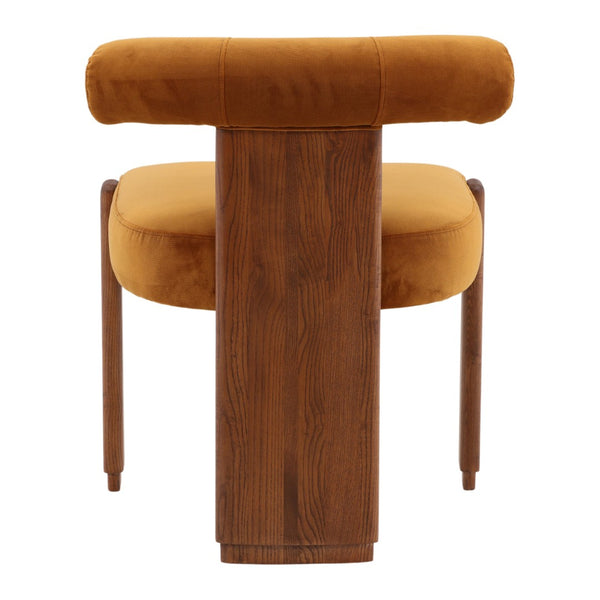 Karina Living Gwyneth Dining Chair in Hudson Ginger - Luxurious Velvet, Durable Rubberwood, Perfect for Any Space DOV426-GING