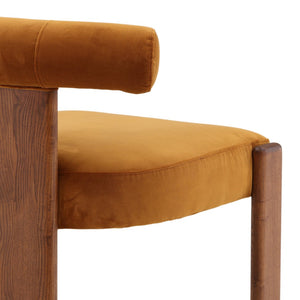 Karina Living Gwyneth Dining Chair in Hudson Ginger - Luxurious Velvet, Durable Rubberwood, Perfect for Any Space DOV426-GING