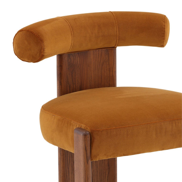 Karina Living Gwyneth Dining Chair in Hudson Ginger - Luxurious Velvet, Durable Rubberwood, Perfect for Any Space DOV426-GING