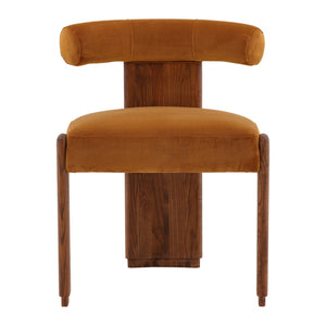 Karina Living Gwyneth Dining Chair in Hudson Ginger - Luxurious Velvet, Durable Rubberwood, Perfect for Any Space DOV426-GING