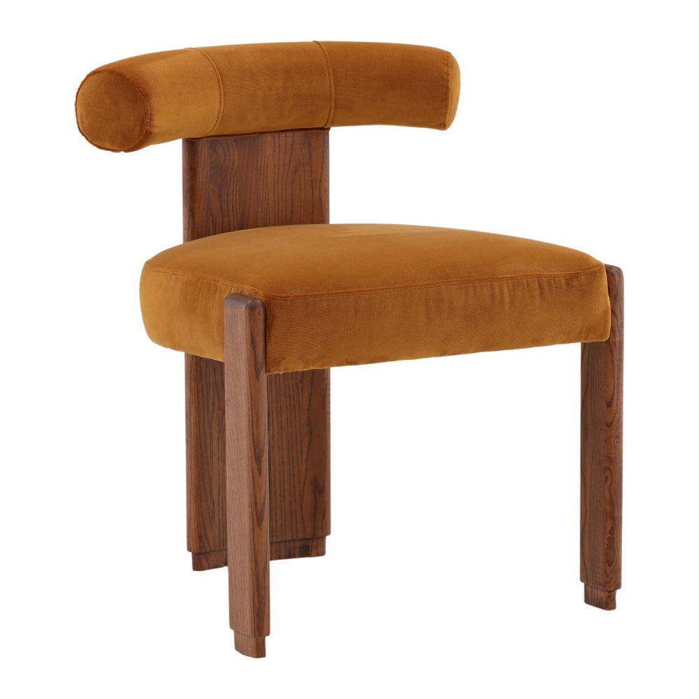 Karina Living Gwyneth Dining Chair in Hudson Ginger - Luxurious Velvet, Durable Rubberwood, Perfect for Any Space DOV426-GING