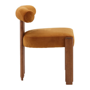 Karina Living Gwyneth Dining Chair in Hudson Ginger - Luxurious Velvet, Durable Rubberwood, Perfect for Any Space DOV426-GING