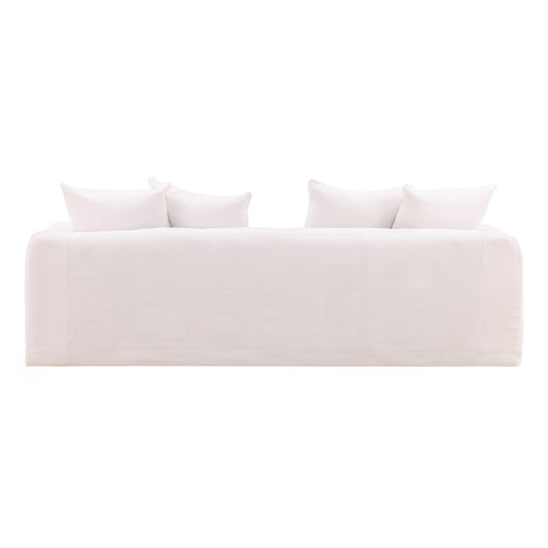 Karina Living Montrese Sofa Slipcover - Effortless Elegance with Durable Cotton-Linen Blend for Ultimate Protection White DOV45000-SL-WHIT