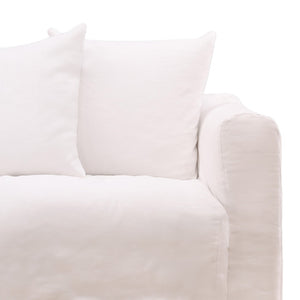 Karina Living Montrese Sofa Slipcover - Effortless Elegance with Durable Cotton-Linen Blend for Ultimate Protection White DOV45000-SL-WHIT