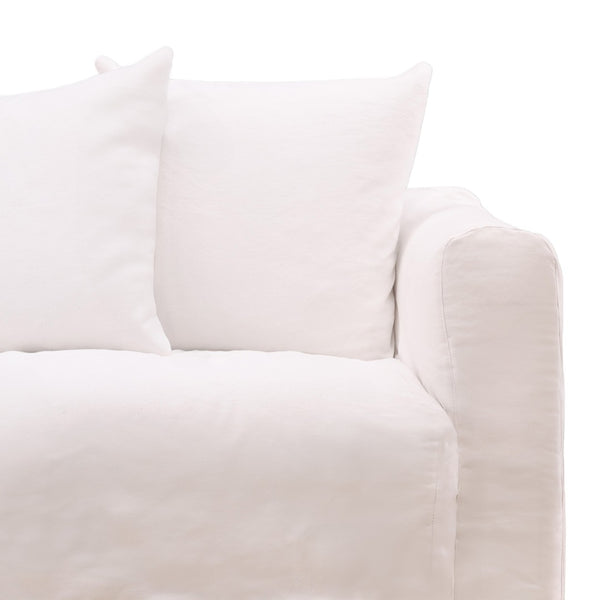 Karina Living Montrese Sofa Slipcover - Effortless Elegance with Durable Cotton-Linen Blend for Ultimate Protection White DOV45000-SL-WHIT