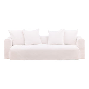 Karina Living Montrese Sofa Slipcover - Effortless Elegance with Durable Cotton-Linen Blend for Ultimate Protection White DOV45000-SL-WHIT