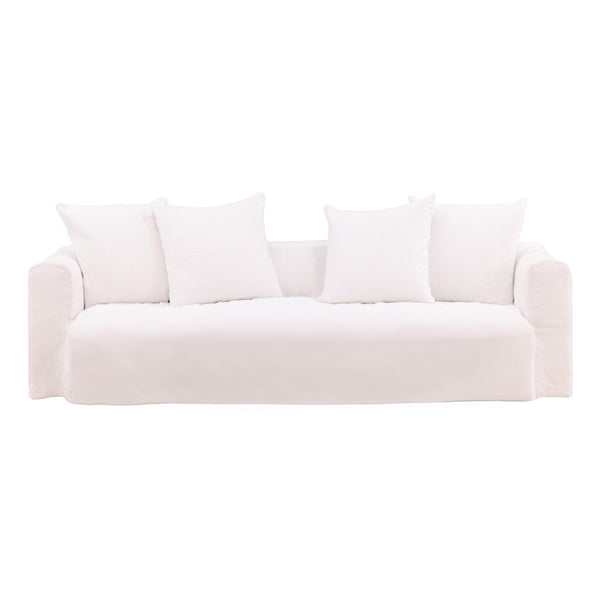 Karina Living Montrese Sofa Slipcover - Effortless Elegance with Durable Cotton-Linen Blend for Ultimate Protection White DOV45000-SL-WHIT