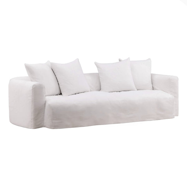 Karina Living Montrese Sofa Slipcover - Effortless Elegance with Durable Cotton-Linen Blend for Ultimate Protection White DOV45000-SL-WHIT