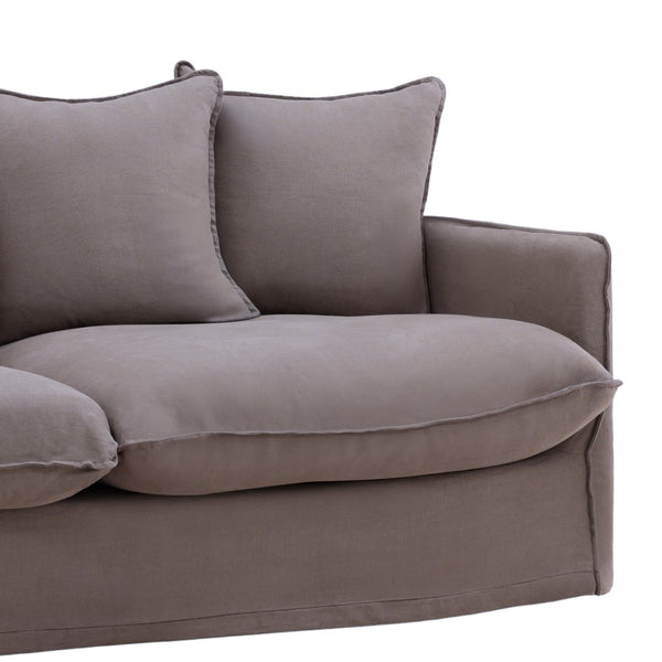 Karina Living Lexia Sofa Slipcover – Elegant Linen-Cotton Blend for Everyday Protection and Timeless Style Stone DOV45001-SL-STON