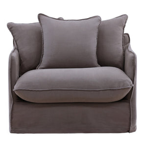 Karina Living Lexia Sofa Chair Slipcover – Elegant, Breathable Blend of Linen and Cotton for Timeless Style Stone DOV45002-SL-STON