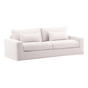 Karina Living Sylvie Sofa Slipcover - Tailored Linen-Cotton Blend for Effortless Style and Easy Care Solutions White DOV45004-SL-WHIT