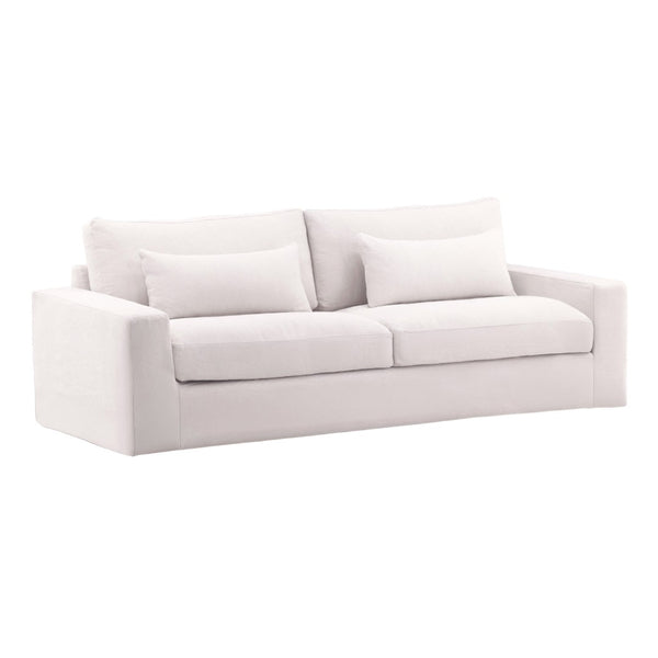 Karina Living Sylvie Sofa Slipcover - Tailored Linen-Cotton Blend for Effortless Style and Easy Care Solutions White DOV45004-SL-WHIT