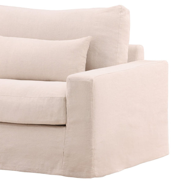 Karina Living Sylvie Sofa Chair Slipcover - Durable Cotton-Linen Blend for Easy Care and Stylish Home Refresh Natural DOV45005-SL-NATL