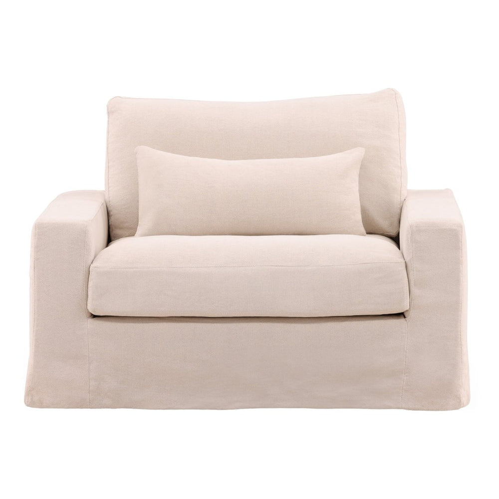 Karina Living Sylvie Sofa Chair Slipcover - Durable Cotton-Linen Blend for Easy Care and Stylish Home Refresh Natural DOV45005-SL-NATL