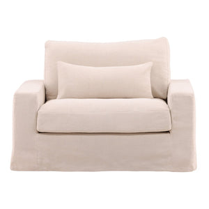 Karina Living Sylvie Sofa Chair Slipcover - Durable Cotton-Linen Blend for Easy Care and Stylish Home Refresh Natural DOV45005-SL-NATL