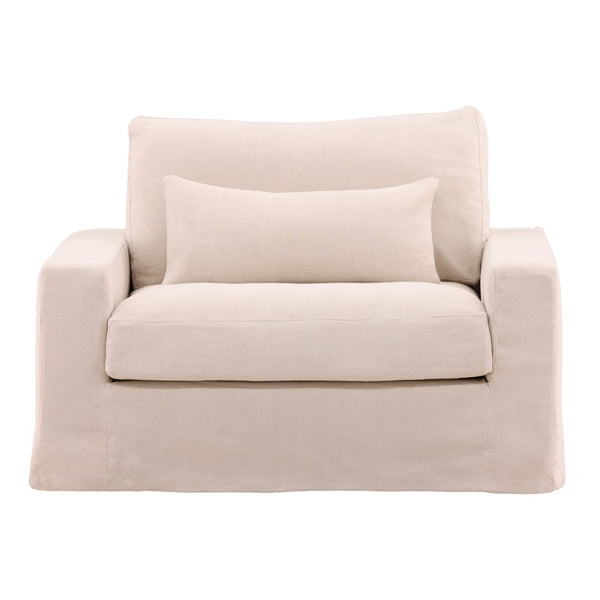 Karina Living Sylvie Sofa Chair Slipcover - Durable Cotton-Linen Blend for Easy Care and Stylish Home Refresh Natural DOV45005-SL-NATL