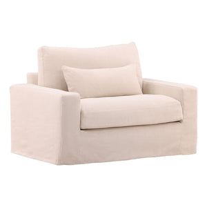 Karina Living Sylvie Sofa Chair Slipcover - Durable Cotton-Linen Blend for Easy Care and Stylish Home Refresh Natural DOV45005-SL-NATL