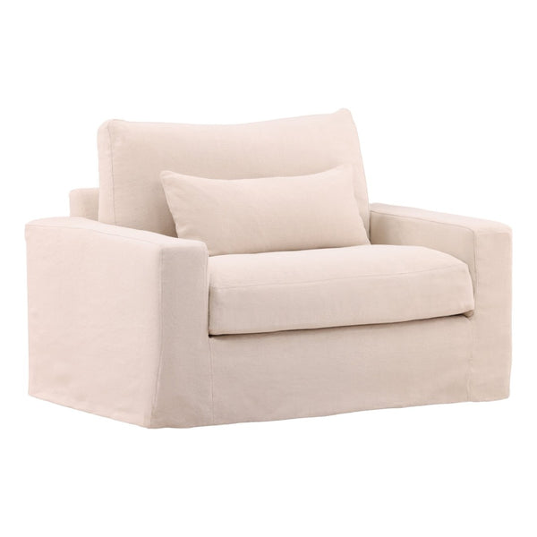 Karina Living Sylvie Sofa Chair Slipcover - Durable Cotton-Linen Blend for Easy Care and Stylish Home Refresh Natural DOV45005-SL-NATL