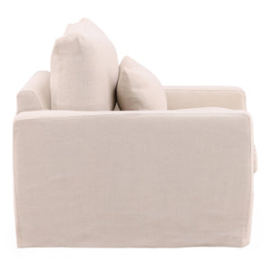 Karina Living Sylvie Sofa Chair Slipcover - Durable Cotton-Linen Blend for Easy Care and Stylish Home Refresh Natural DOV45005-SL-NATL