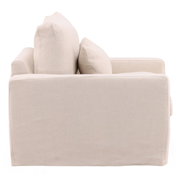 Karina Living Sylvie Sofa Chair Slipcover - Durable Cotton-Linen Blend for Easy Care and Stylish Home Refresh Natural DOV45005-SL-NATL