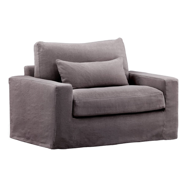 Karina Living Sylvie Sofa Chair Slipcover - Durable Cotton-Linen Blend for Easy Care and Stylish Home Refresh Stone DOV45005-SL-STON