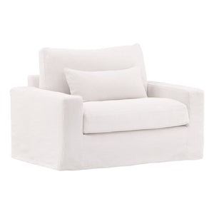 Karina Living Sylvie Sofa Chair Slipcover - Durable Cotton-Linen Blend for Easy Care and Stylish Home Refresh White DOV45005-SL-WHIT