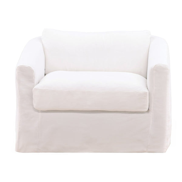 Karina Living Violeta Sofa Chair Slipcover - Durable Cotton-Linen Blend for Effortless Style & Ultimate Protection White DOV45007-SL-WHIT