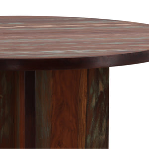 Karina Living Bay Dining Table - Rustic Reclaimed Mango Wood with Distressed Medium Brown Finish for Stylish Dining DOV46000-BRWN