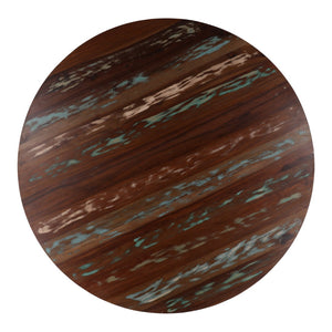 Karina Living Bay Dining Table - Rustic Reclaimed Mango Wood with Distressed Medium Brown Finish for Stylish Dining DOV46000-BRWN
