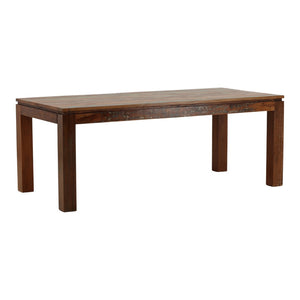 Karina Living Quince Dining Table in Distressed Brown - Rustic Reclaimed Mango Wood for Unique Dining Experiences DOV46001-BRWN