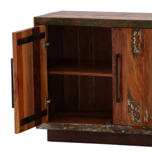 Karina Living Neem Rustic Sideboard in Reclaimed Mango Wood - Unique Distressed Brown Finish for Storage & Style DOV46002-BRWN