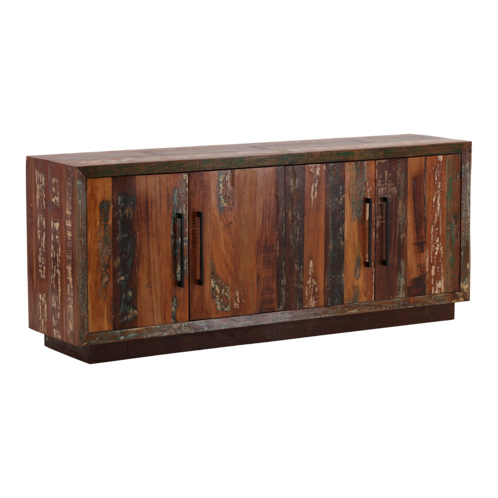 Karina Living Neem Rustic Sideboard in Reclaimed Mango Wood - Unique Distressed Brown Finish for Storage & Style DOV46002-BRWN