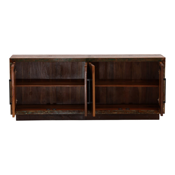 Karina Living Neem Rustic Sideboard in Reclaimed Mango Wood - Unique Distressed Brown Finish for Storage & Style DOV46002-BRWN