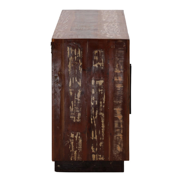 Karina Living Neem Rustic Sideboard in Reclaimed Mango Wood - Unique Distressed Brown Finish for Storage & Style DOV46002-BRWN