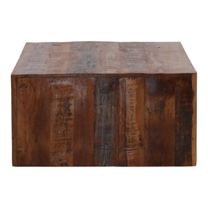 Karina Living Sylvan Coffee Table – Rustic Reclaimed Mango Wood, Distressed Brown Finish for Farmhouse Charm DOV46004-BRWN