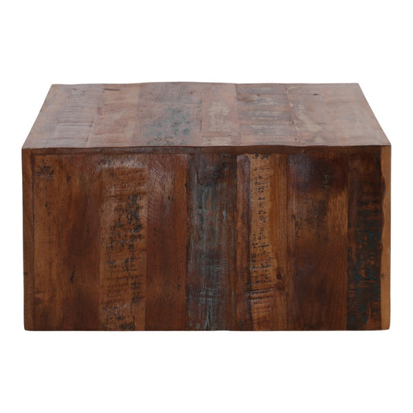 Karina Living Sylvan Coffee Table – Rustic Reclaimed Mango Wood, Distressed Brown Finish for Farmhouse Charm DOV46004-BRWN