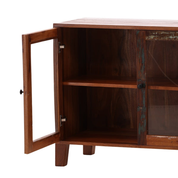 Karina Living Persea Rustic Sideboard - Handcrafted Reclaimed Mango Wood Buffet with Unique Distressed Finish DOV46005-BRWN