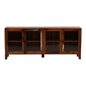 Karina Living Persea Rustic Sideboard - Handcrafted Reclaimed Mango Wood Buffet with Unique Distressed Finish DOV46005-BRWN