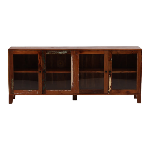Karina Living Persea Rustic Sideboard - Handcrafted Reclaimed Mango Wood Buffet with Unique Distressed Finish DOV46005-BRWN