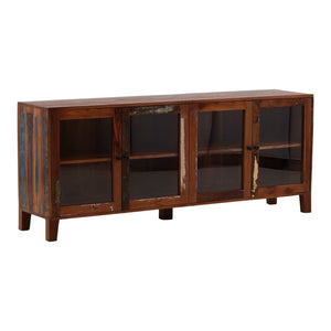 Karina Living Persea Rustic Sideboard - Handcrafted Reclaimed Mango Wood Buffet with Unique Distressed Finish DOV46005-BRWN