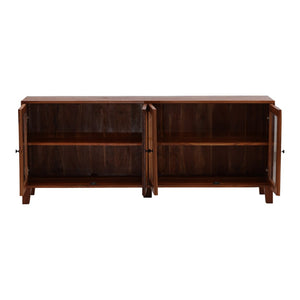 Karina Living Persea Rustic Sideboard - Handcrafted Reclaimed Mango Wood Buffet with Unique Distressed Finish DOV46005-BRWN